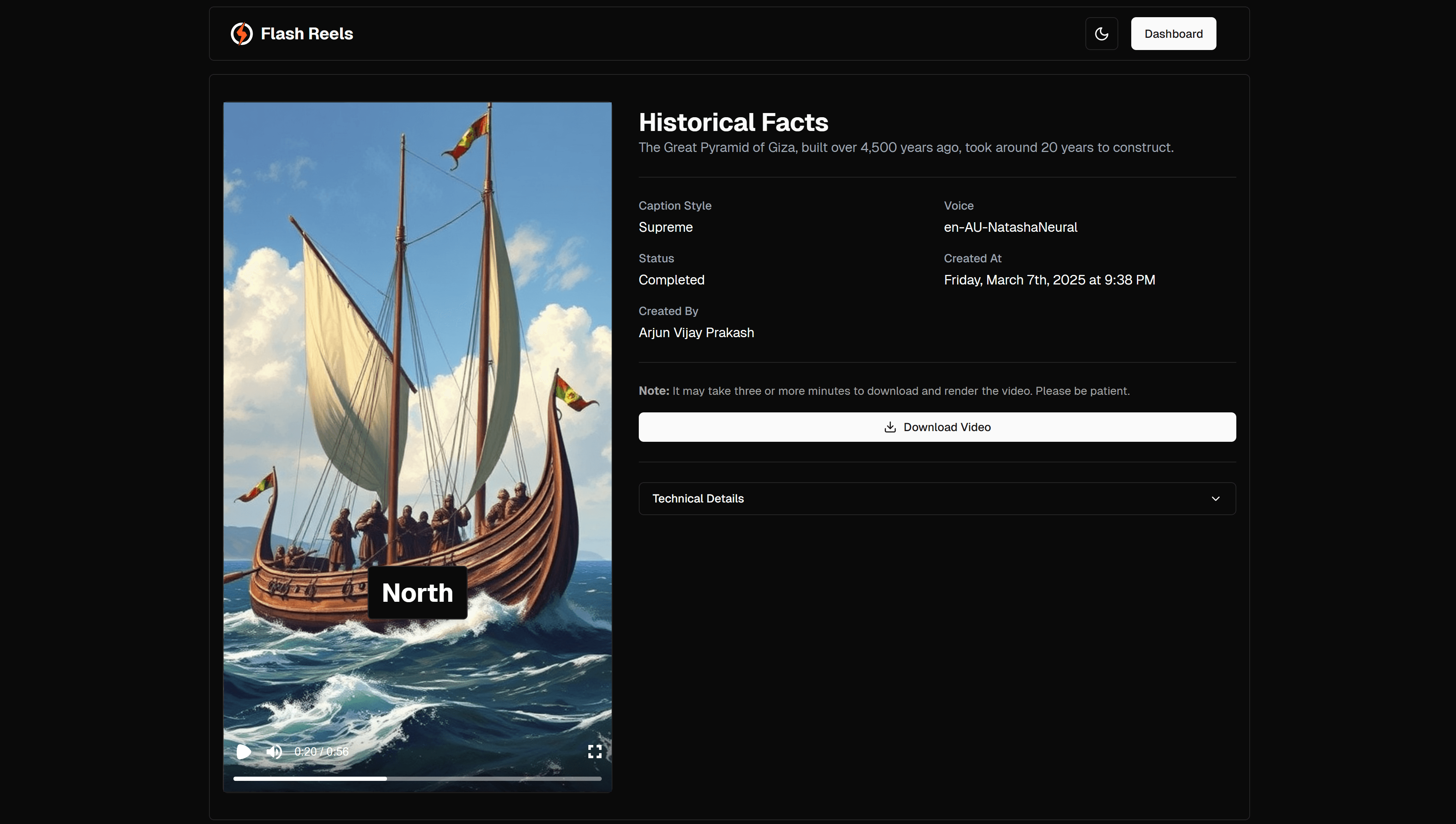 Application dashboard